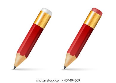 Red wooden sharp pencils