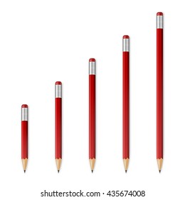 Red wooden sharp pencils