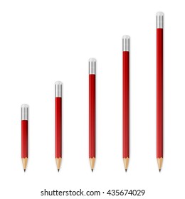Red wooden sharp pencils
