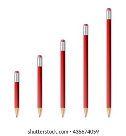 Red wooden sharp pencils