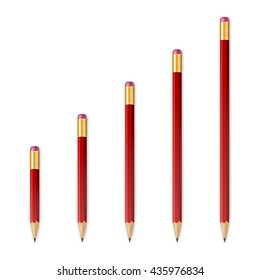 Red wooden sharp pencils