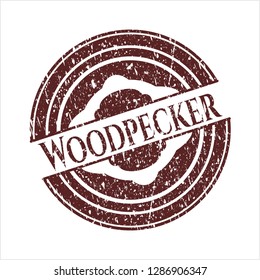 Red Woodpecker distressed grunge stamp