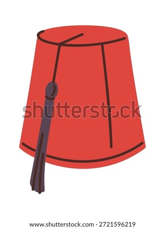 Red wool cap with tassel