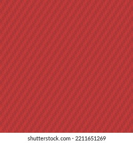 Red Wool Fabric With Oblique Stripes. Blanket Texture. Striped Textile Background. Abstract Vector.