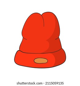 Red wool hat hand drawn for design