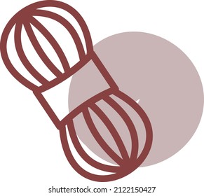 Red wool, illustration, vector on a white background.