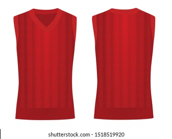 Red woolen pullover. vector illustration
