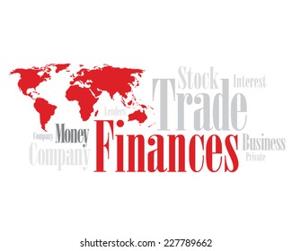 Red Word Cloud with Financing wording