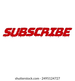 Red Word Subscribe Button isolated transparent background
