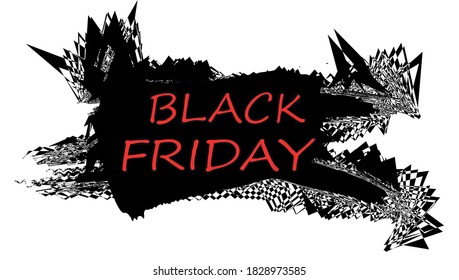 Red words black friday on a black abstract background
