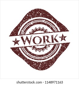 Red Work distress rubber stamp