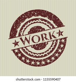 Red Work distressed rubber grunge stamp
