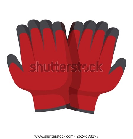 Red work gloves providing safety and grip for various tasks, ensuring hand protection during construction, gardening, or other activities