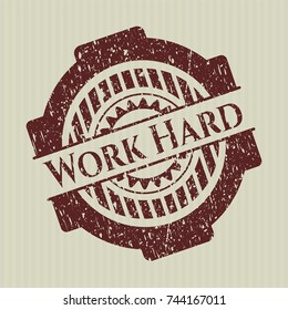 Red Work Hard rubber grunge texture seal