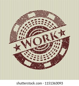 Red Work with rubber seal texture