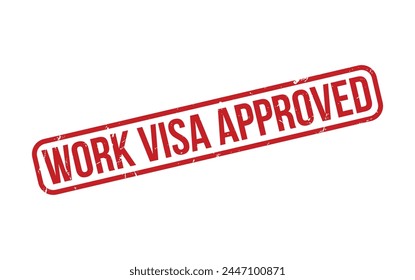 Red Work Visa Approved Rubber Stamp Seal Vector