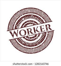 Red Worker rubber grunge seal