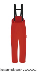 Red  working pants. vector illustration