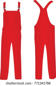 Red working uniform. vector illustration
