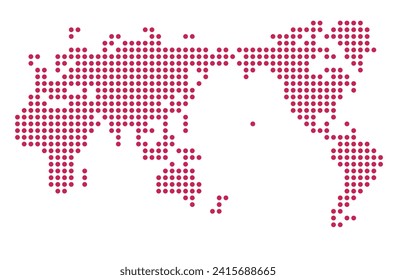 Red world map from dots