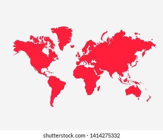 red world map illustration vector