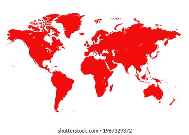 Red world map illustration vector