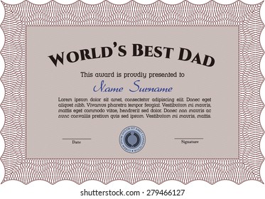 Red world's best dad award template