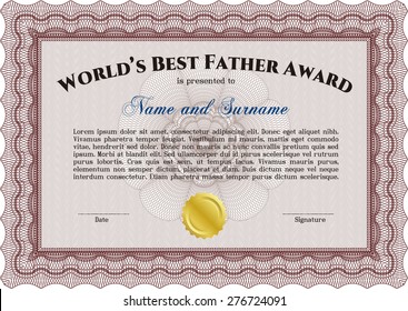 Red world's best father award
