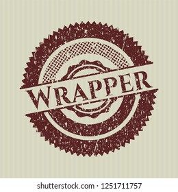 Red Wrapper rubber stamp with grunge texture