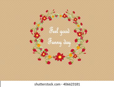 red wreath flower vector