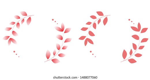 Red wreath of leaves. Vector illustration.