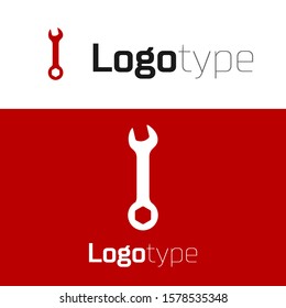 Red Wrench icon isolated on white background. Spanner repair tool. Service tool symbol. Logo design template element. Vector Illustration