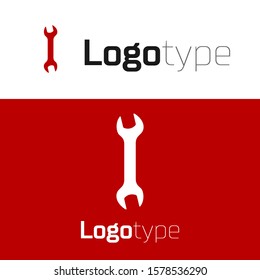Red Wrench icon isolated on white background. Spanner repair tool. Service tool symbol. Logo design template element. Vector Illustration