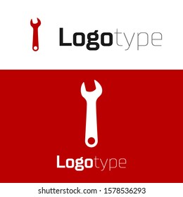 Red Wrench icon isolated on white background. Spanner repair tool. Service tool symbol. Logo design template element. Vector Illustration