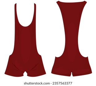 Red  wrestling uniform. vector illustration