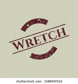 Red Wretch rubber grunge stamp