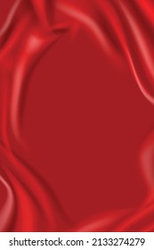 Red wrinkled fabric background,vector image