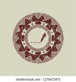 Red writer icon inside rubber grunge stamp