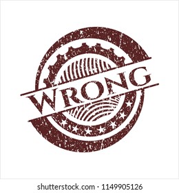 Red Wrong distress rubber grunge stamp