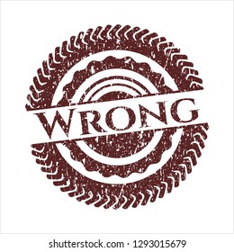 Red Wrong distress rubber grunge stamp