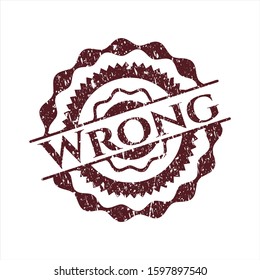 Red Wrong distress rubber grunge texture seal