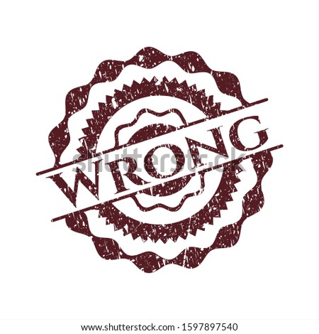 Red Wrong distress rubber grunge texture seal
