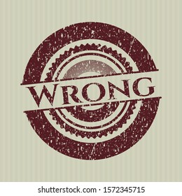 Red Wrong distressed grunge stamp