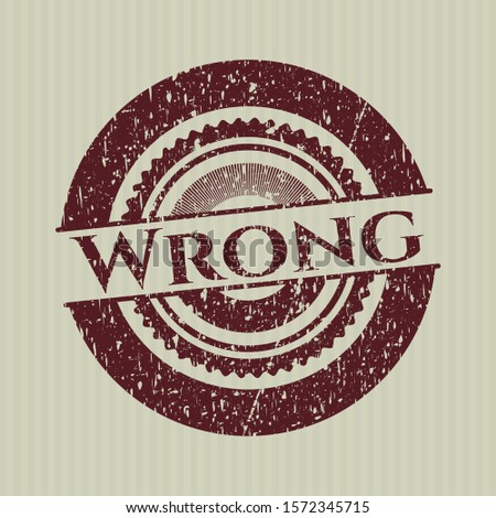 Red Wrong distressed grunge stamp