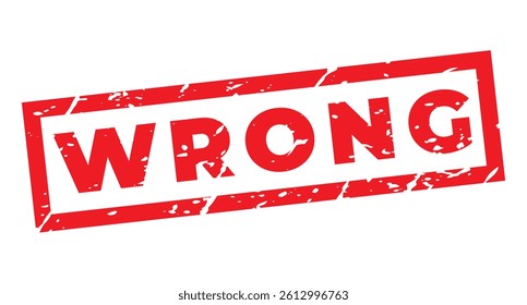 Red Wrong isolated grunge stamp, sticker, header vector illustration