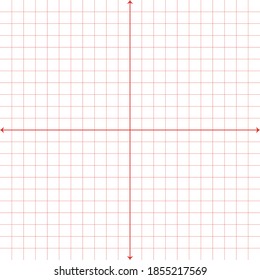 Red x axis and black y axis on white background