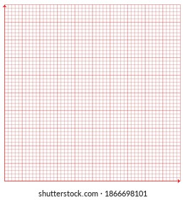 Red x axis and Red y axis on white background