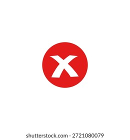 Icono rojo X, símbolo de fallo o denegación