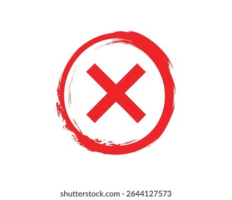 Red "X" inside a circle symbolizing error, rejection, or incorrect action.