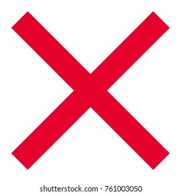 Red X Letter Vector Icon 